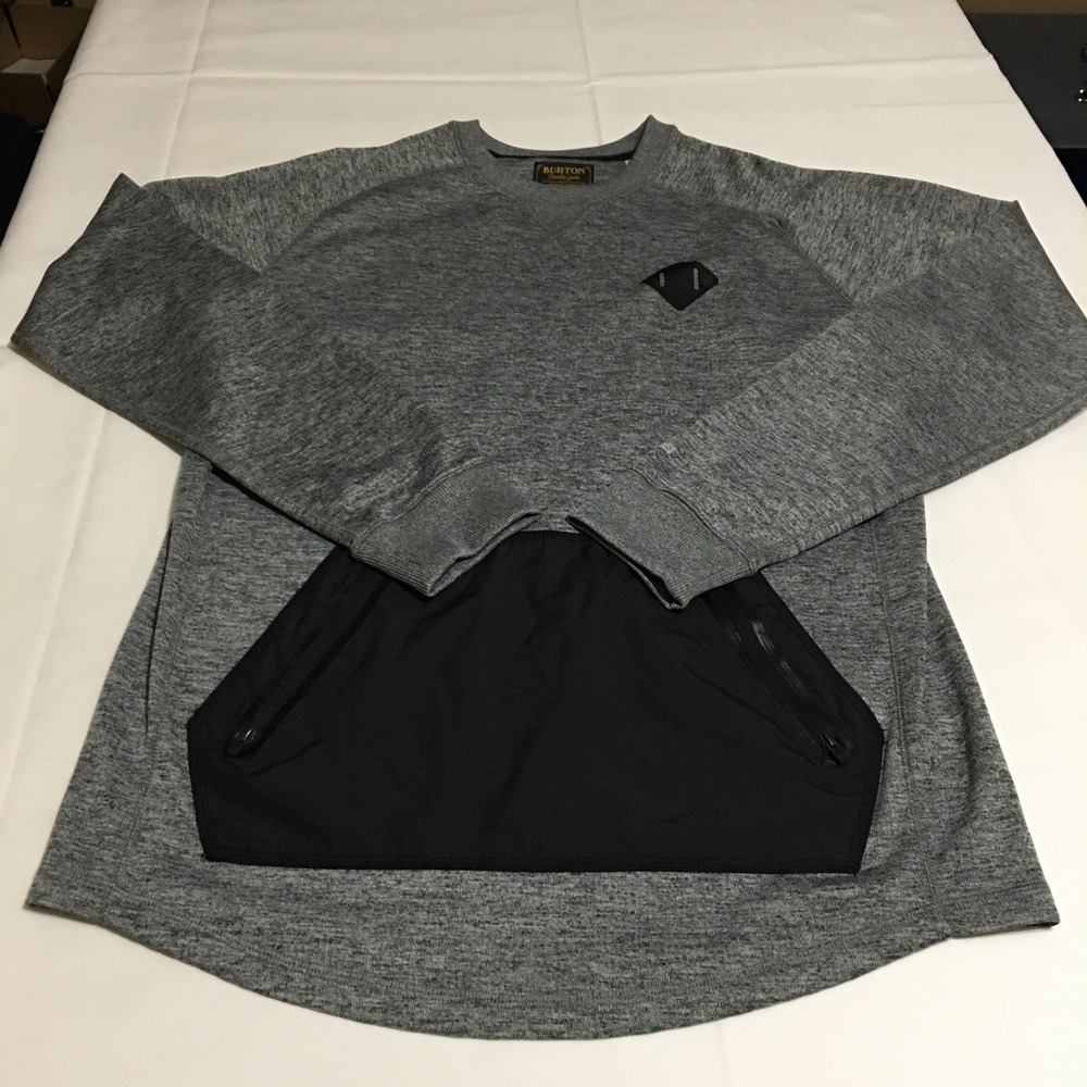Burton Caption Crew Top Sweatshirt Mens Large Dryride Pullover Heather Gray